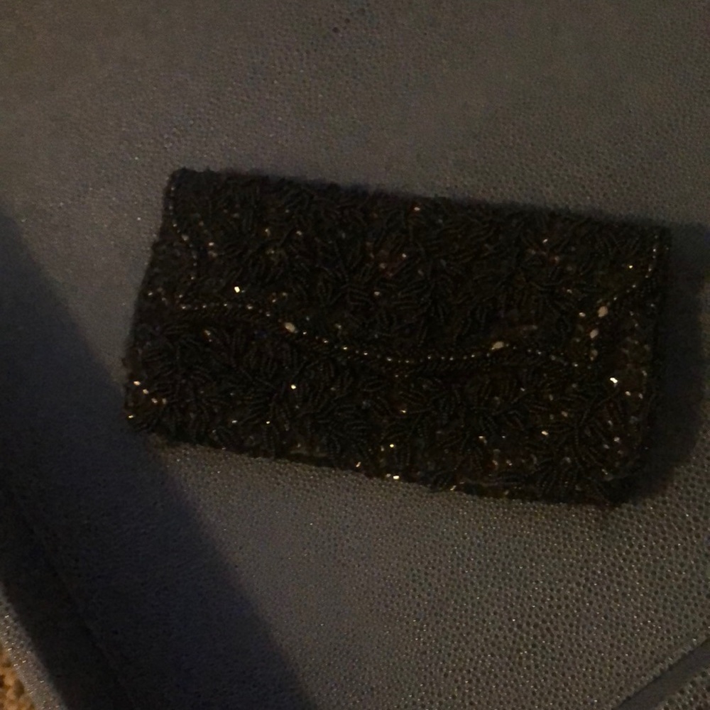 Beaded silk hand clutch
